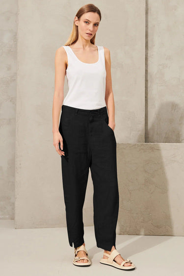 Linen Signature Pant Black-Pant-Transit par Such-Debs Boutique